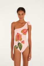 Light Pink Anthurium One Piece Swimsuit