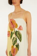 Golden Yellow Anthurium Square Neck Mini Dress - Image 2