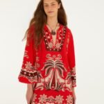 Red Ainika Garden Front Ties Mini Dress