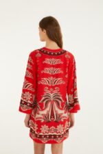 Red Ainika Garden Front Ties Mini Dress - Image 3
