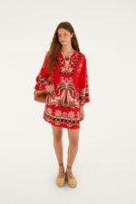 Red Ainika Garden Front Ties Mini Dress - Image 4