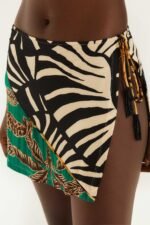 Multicolor Side Ties Slit Mini Skirt - Image 2