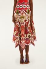 Red Odara Scallops Midi Skirt - Image 2