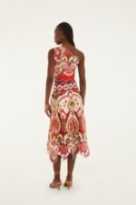 Red Odara Scallops Midi Skirt - Image 3