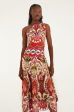 Red Odara Scallops Midi Skirt - Image 4