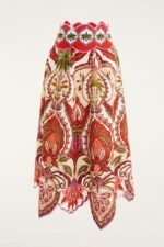 Red Odara Scallops Midi Skirt - Image 5