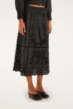 Black Richelieu Heart Leather Skirt - Image 2