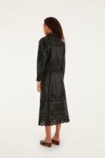 Black Richelieu Heart Leather Skirt - Image 3
