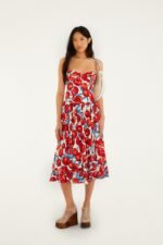 Cherry Blossom Sleeveless Midi Dress