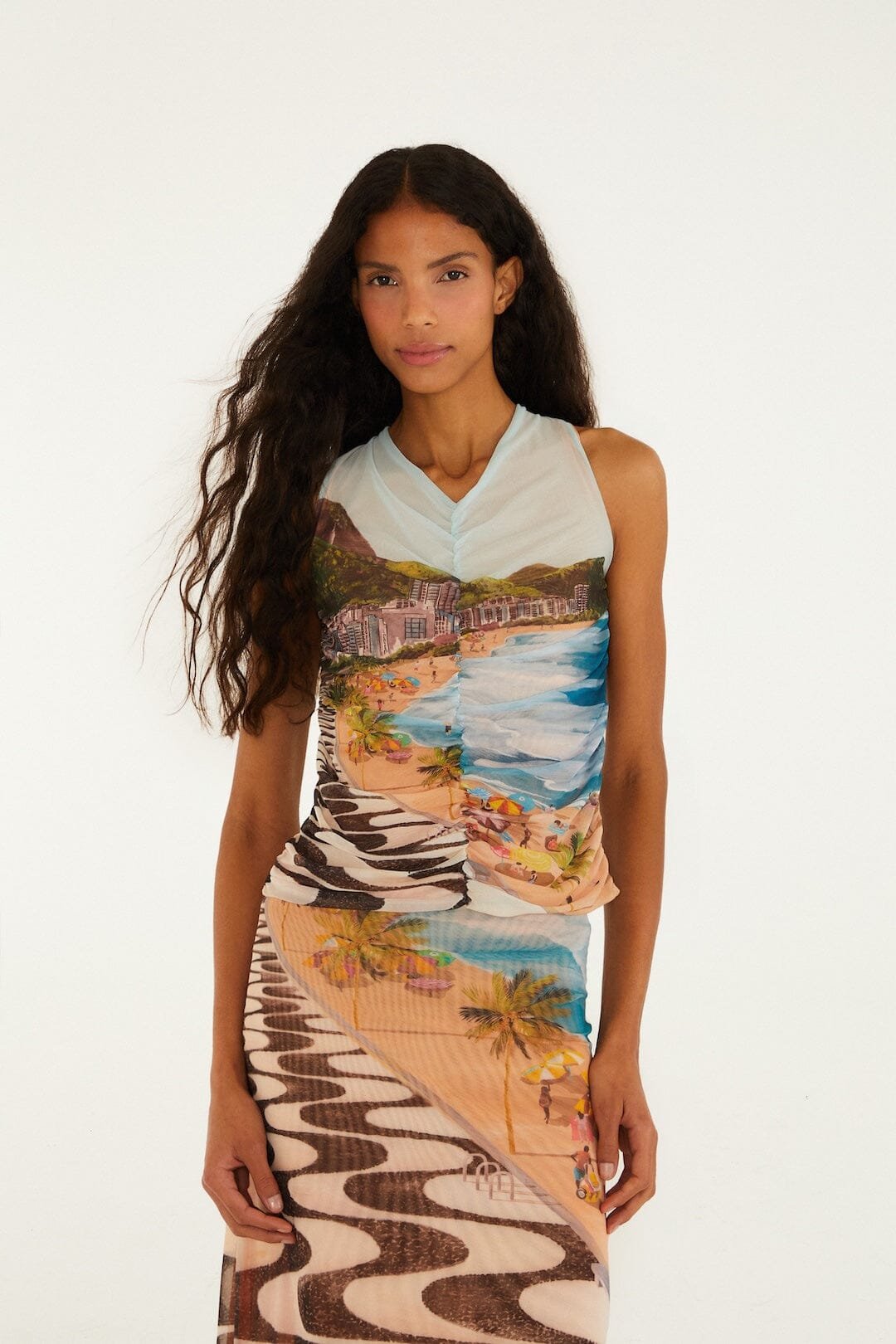 348983_01 Multicolor Copacabana Beach Sleeveless Blouse - Image 1