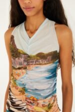 Multicolor Copacabana Beach Sleeveless Blouse - Image 2