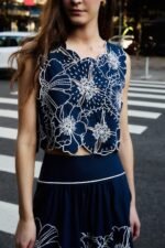 Blue Flowers Richelieu  Crop Top - Image 2
