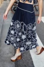 Blue Flowers Richelieu  Maxi Skirt - Image 2
