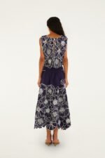 Blue Flowers Richelieu  Maxi Skirt - Image 4