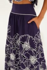 Blue Flowers Richelieu  Maxi Skirt - Image 3