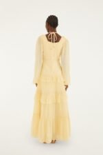 Butter Yellow Ruffled Buttoned Maxi Dress - Image 3