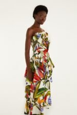 Sand Florart Strapless Maxi Dress - Image 4