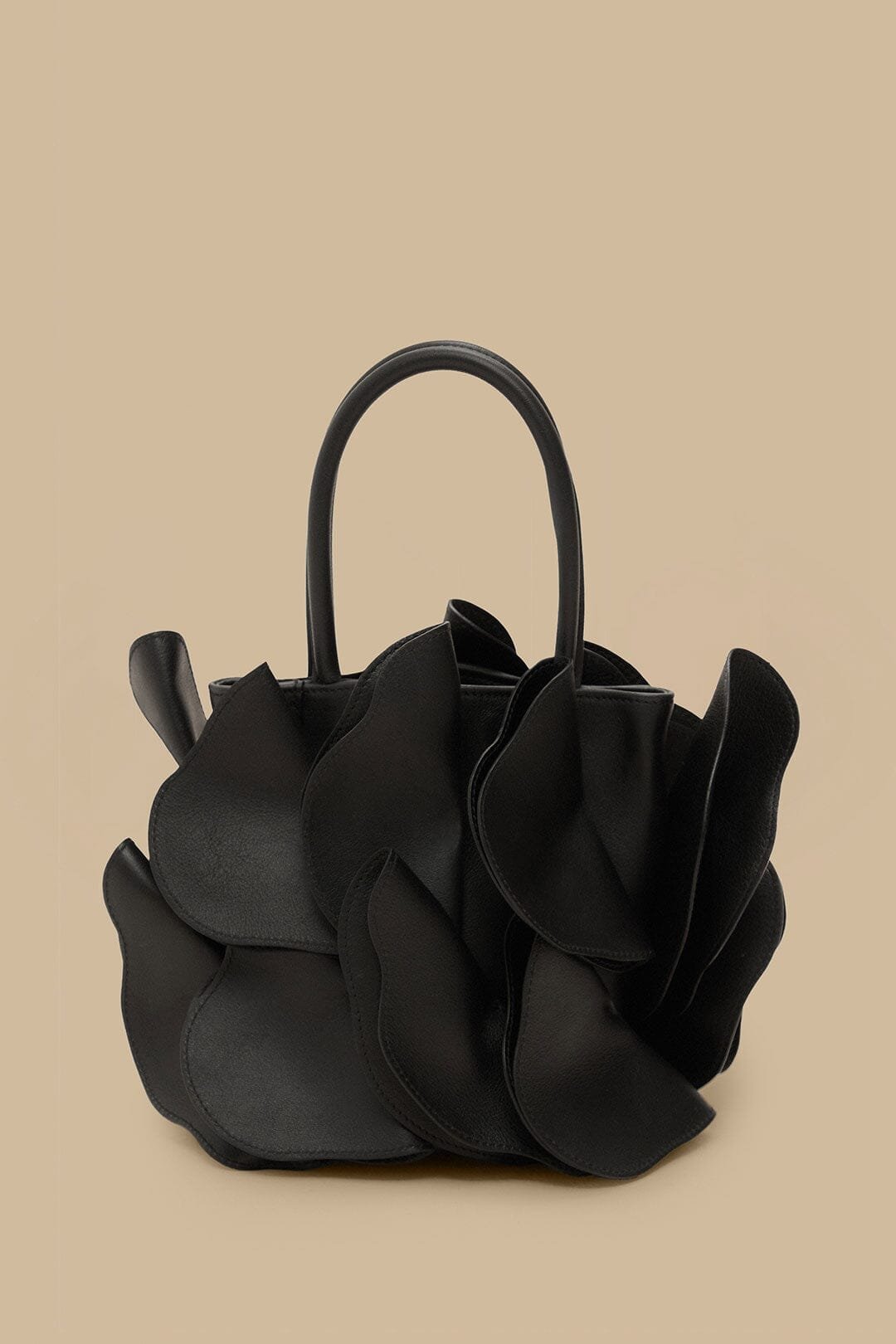 349981_01_a14c257c-3c92-4a4c-97e3-4fb76a624cab Black Leather Flower Bag - Image 1