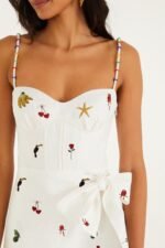 Off-White Cool Day Embroidered Beaded Mini Dress - Image 2