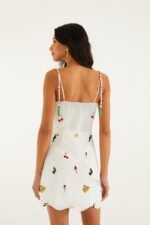 Off-White Cool Day Embroidered Beaded Mini Dress - Image 3