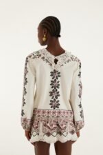 Off-White Ainika Rustic Flowers Crochet Detail Blouse - Image 3