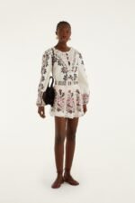 Off-White Ainika Rustic Flowers Crochet Detail Blouse - Image 4