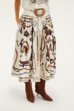 Off-White Equestrian Scarf Belted Midi Skirt - Image 2