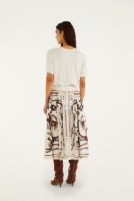 Off-White Equestrian Scarf Belted Midi Skirt - Image 3