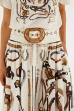 Off-White Equestrian Scarf Belted Midi Skirt - Image 4