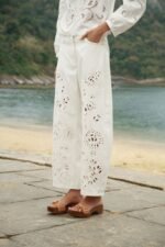White Richelieu Twill Pants - Image 2