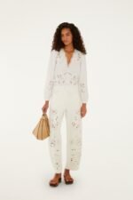 White Richelieu Twill Pants - Image 5