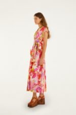 Multicolor Artsy Flora Belted Maxi Dress - Image 5