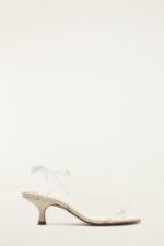 White Spaghetti Jelly Kitten Heeled Sandal
