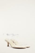 White Spaghetti Jelly Kitten Heeled Sandal - Image 2
