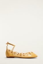 Yellow Sea Lace Up Jelly Ballerina