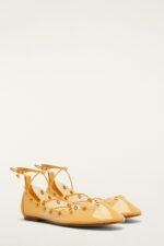 Yellow Sea Lace Up Jelly Ballerina - Image 2