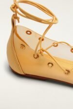 Yellow Sea Lace Up Jelly Ballerina - Image 6