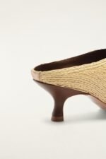 Raffia Embroidered Icons Kitten Heeled Sandal - Image 5