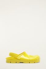 Yellow Monstera Slingback Rain Clog