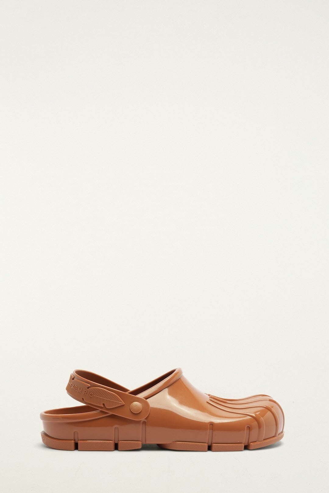 363455_01 Brown Monstera Slingback Rain Clog - Image 1