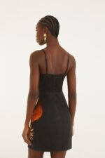 Black Ammonite Shell Bodice Cut-Out Mini Dress - Image 3