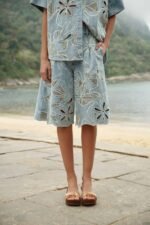 Denim Sea Desire Embroidered Bermuda Shorts - Image 2
