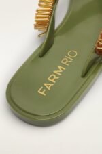 Green Beaded Splash Jelly Sandal - Image 6