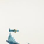 Blue Lace Jelly Kitten Heeled Sandal
