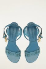 Blue Lace Jelly Kitten Heeled Sandal - Image 3