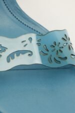 Blue Lace Jelly Kitten Heeled Sandal - Image 5