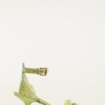 Green Lace Jelly Kitten Heeled Sandal
