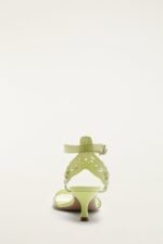 Green Lace Jelly Kitten Heeled Sandal - Image 4