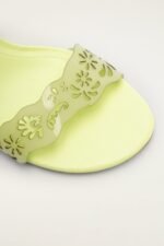 Green Lace Jelly Kitten Heeled Sandal - Image 5