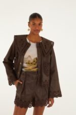 Brown Hearts Richelieu Belted Leather Shorts - Image 3